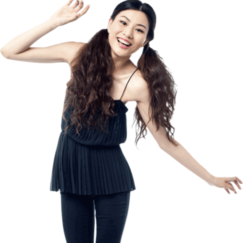 a pic of an energetic girl